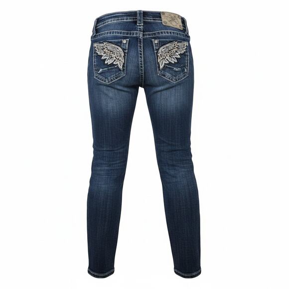 Miss Me Denim - Miss Me Size 26 Signature Skinny Low Rise Jeans Y2K 2000s Retro Embellished
